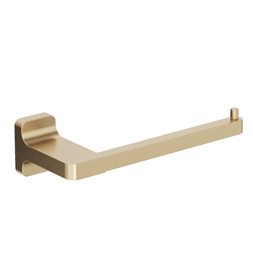 Cutout image of Crosswater Rotar Brushed Brass Toilet Roll Holder